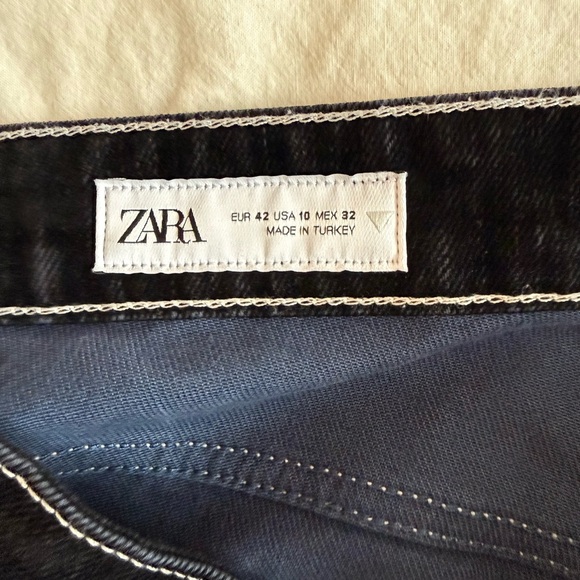 Zara TRF Flocked Balloon Jeans / Black Size 10 - Picture 7 of 8
